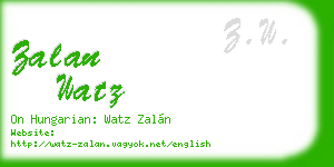 zalan watz business card