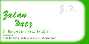 zalan watz business card